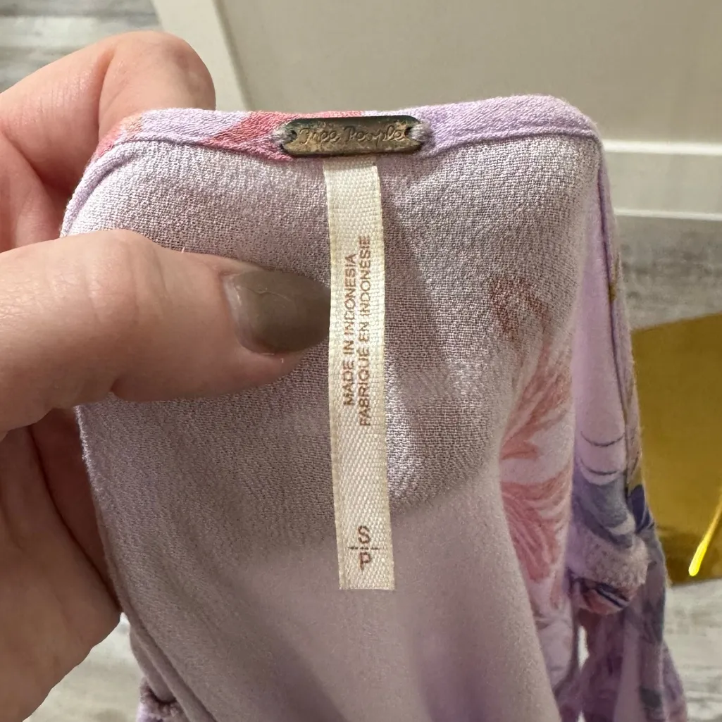 FREE PEOPLE Clear‎ Skies Cold Shoulder Lilac Mini Dress Small - Image 7