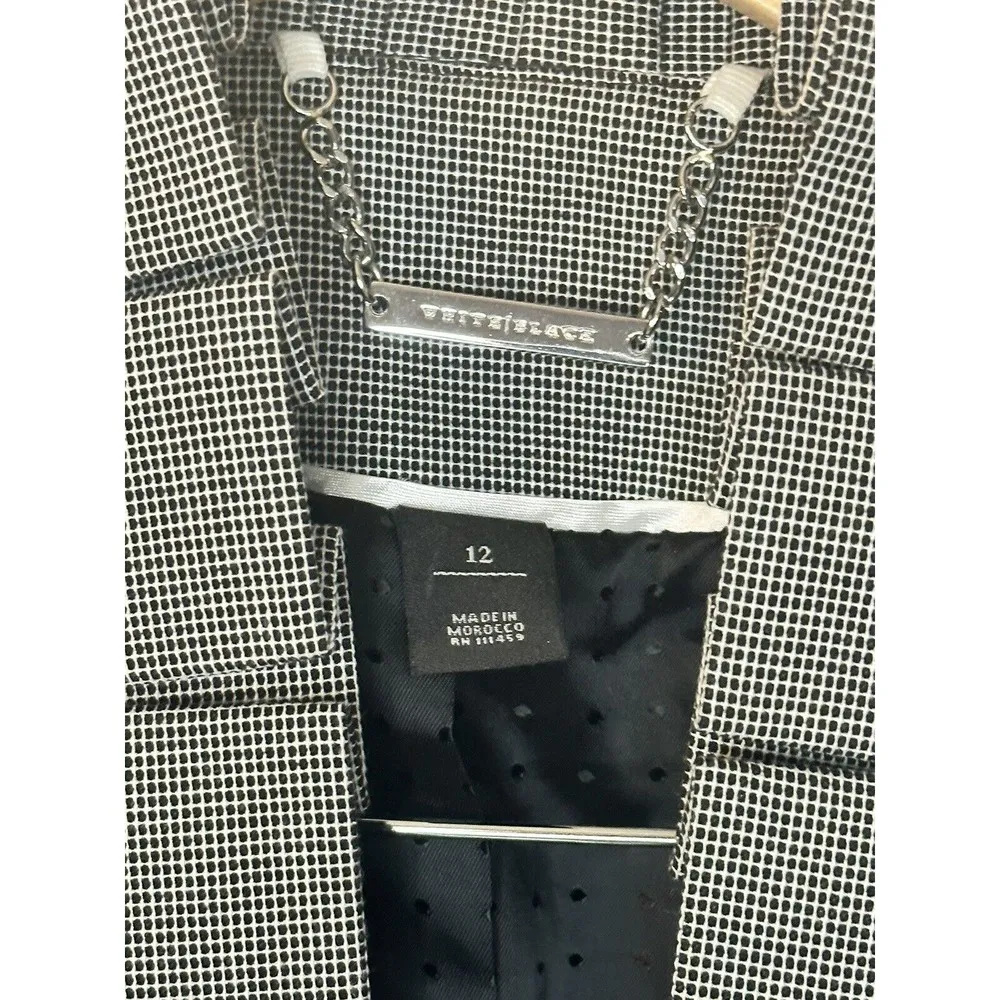 White House | Black Market  Gray 3/4 Sleeve Front Ruffle Pleat Fitted Blazer Sz 14 - Image 2