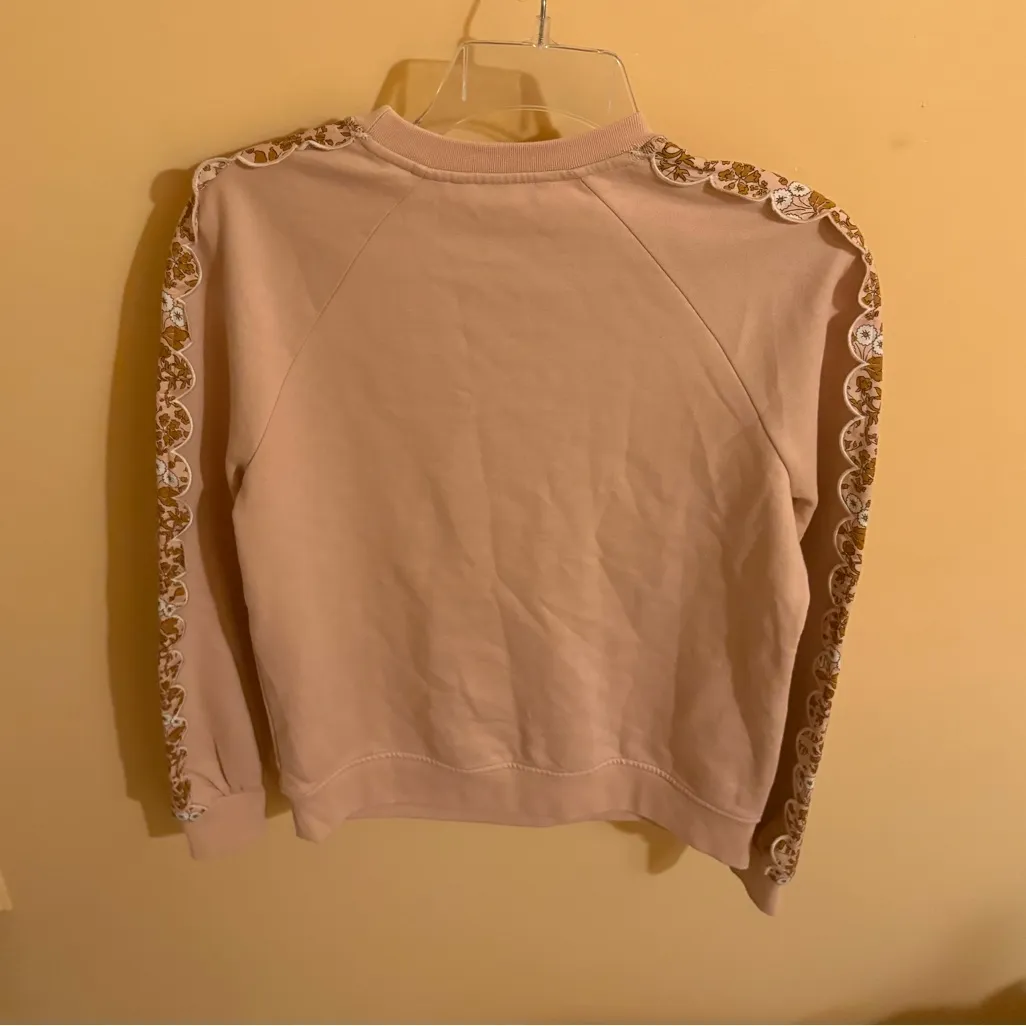 NWT Boden Pink Scalloped Embroidered Pullover Sweatshirt - Image 7