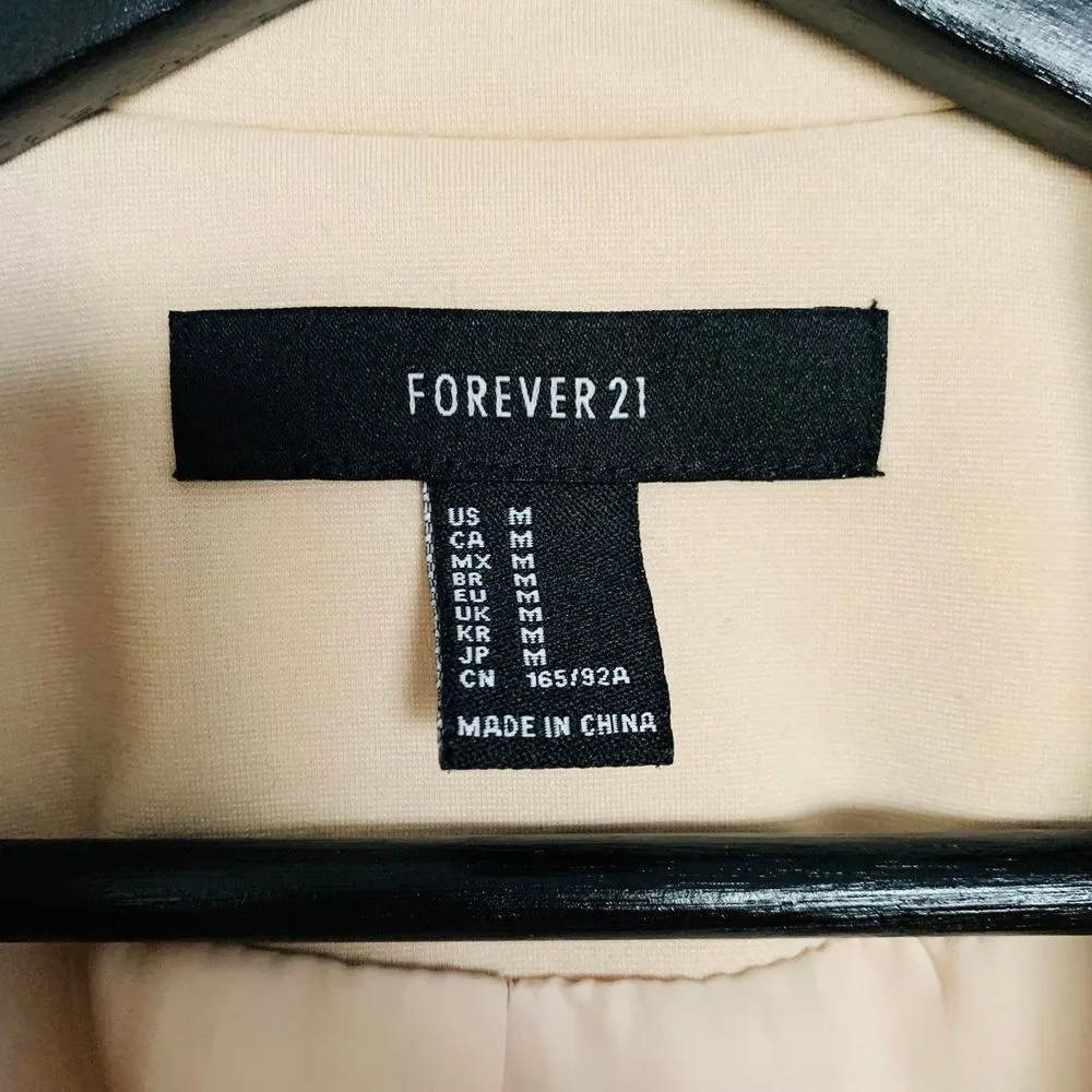 Forever 21 Women's Cream/Biege/Tan Spring Work Dressy One Button Blazer | Size M - Image 5