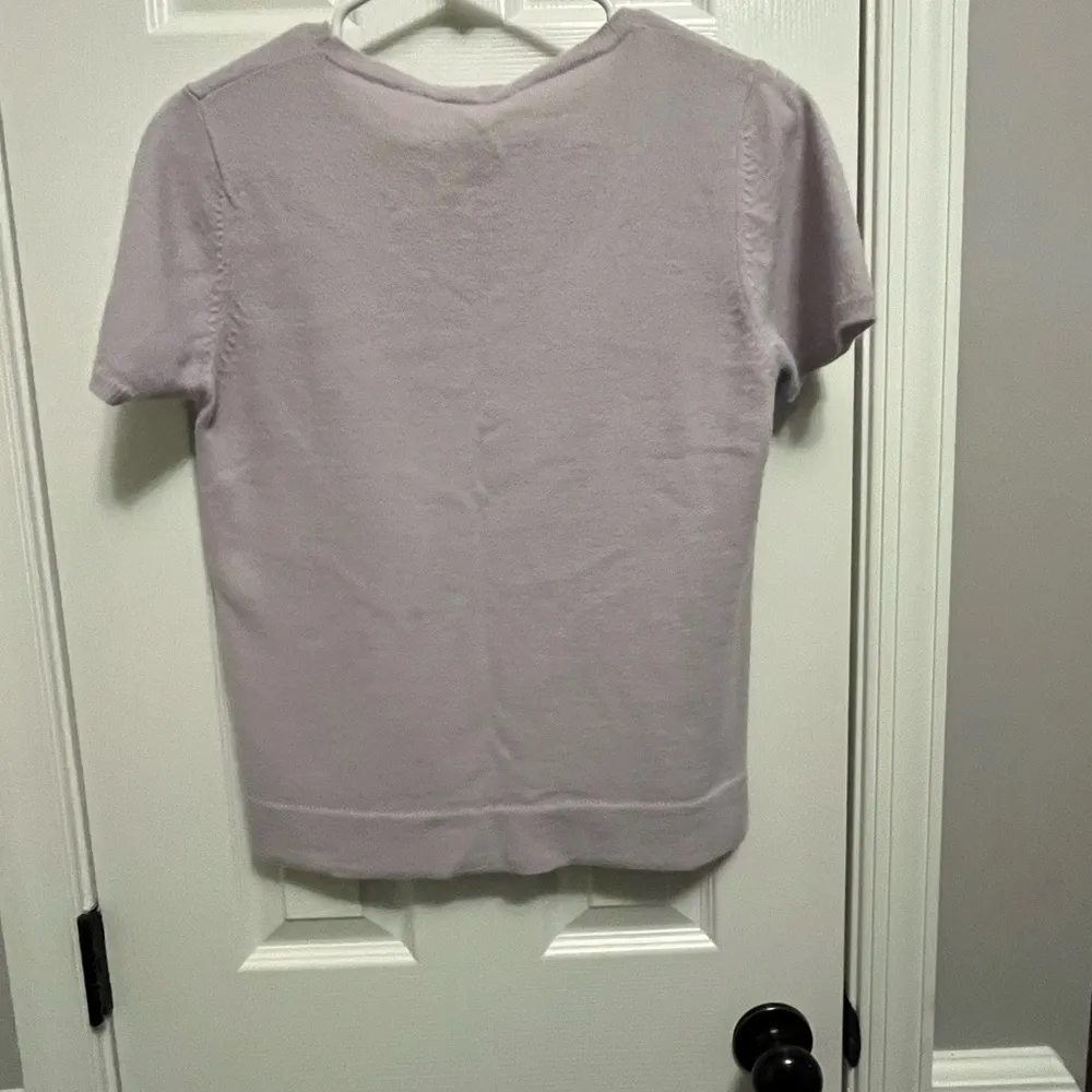 Women’s Vintage Andrea Jovine
Purple Short Sleeved 70% Lambwool M Sweater - Image 5