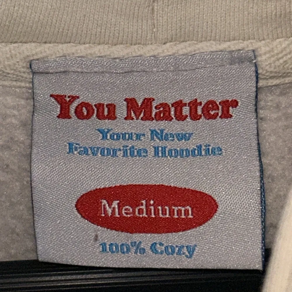 You Matter Embroidered Unisex Solid Eggshell Pullover Sweatshirt Hoodie White Size M - Image 7
