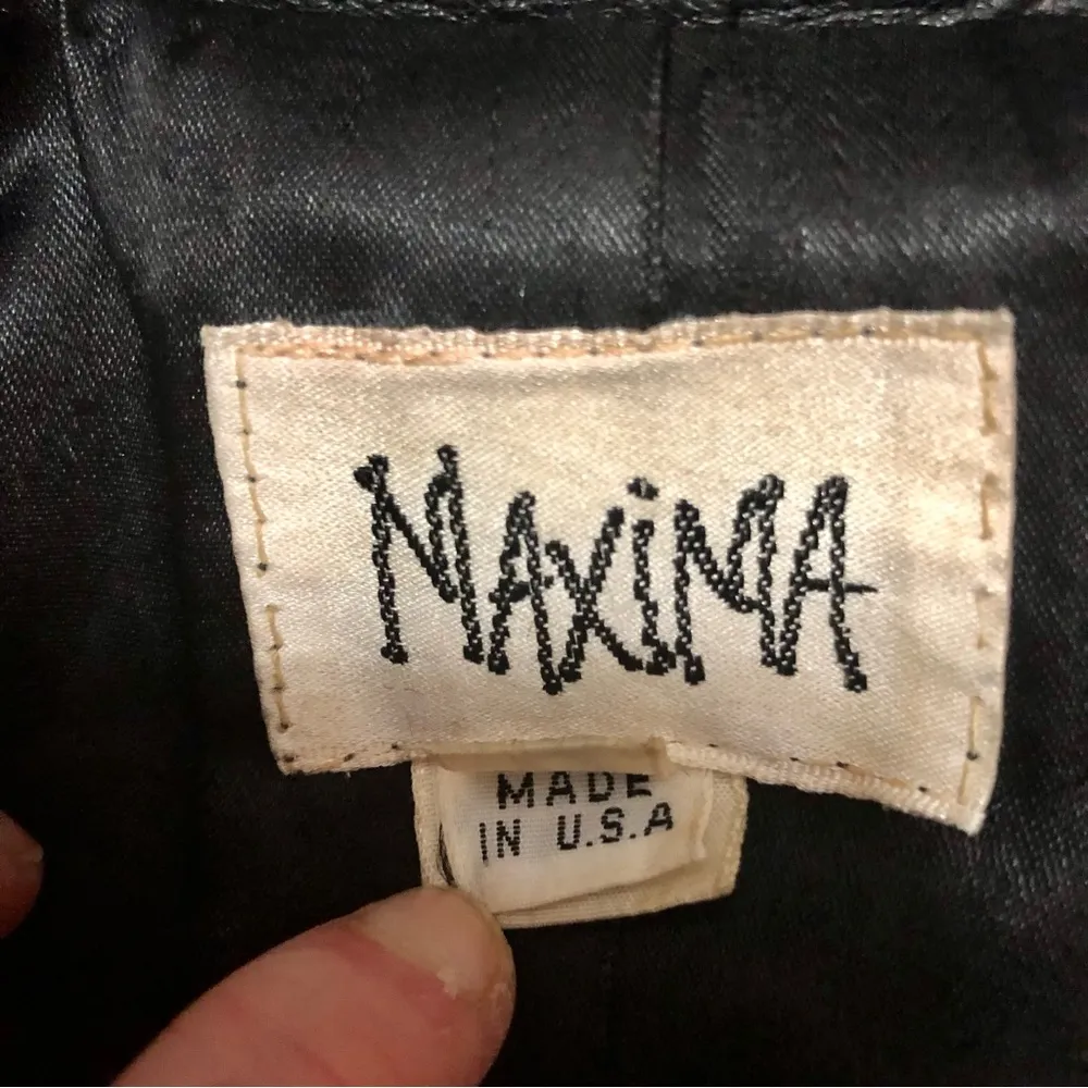 Vintage 80s 90s Maxima Boxy Leather Jacket Asymmetric Front Collar Bomber Style Black Size L - Image 13