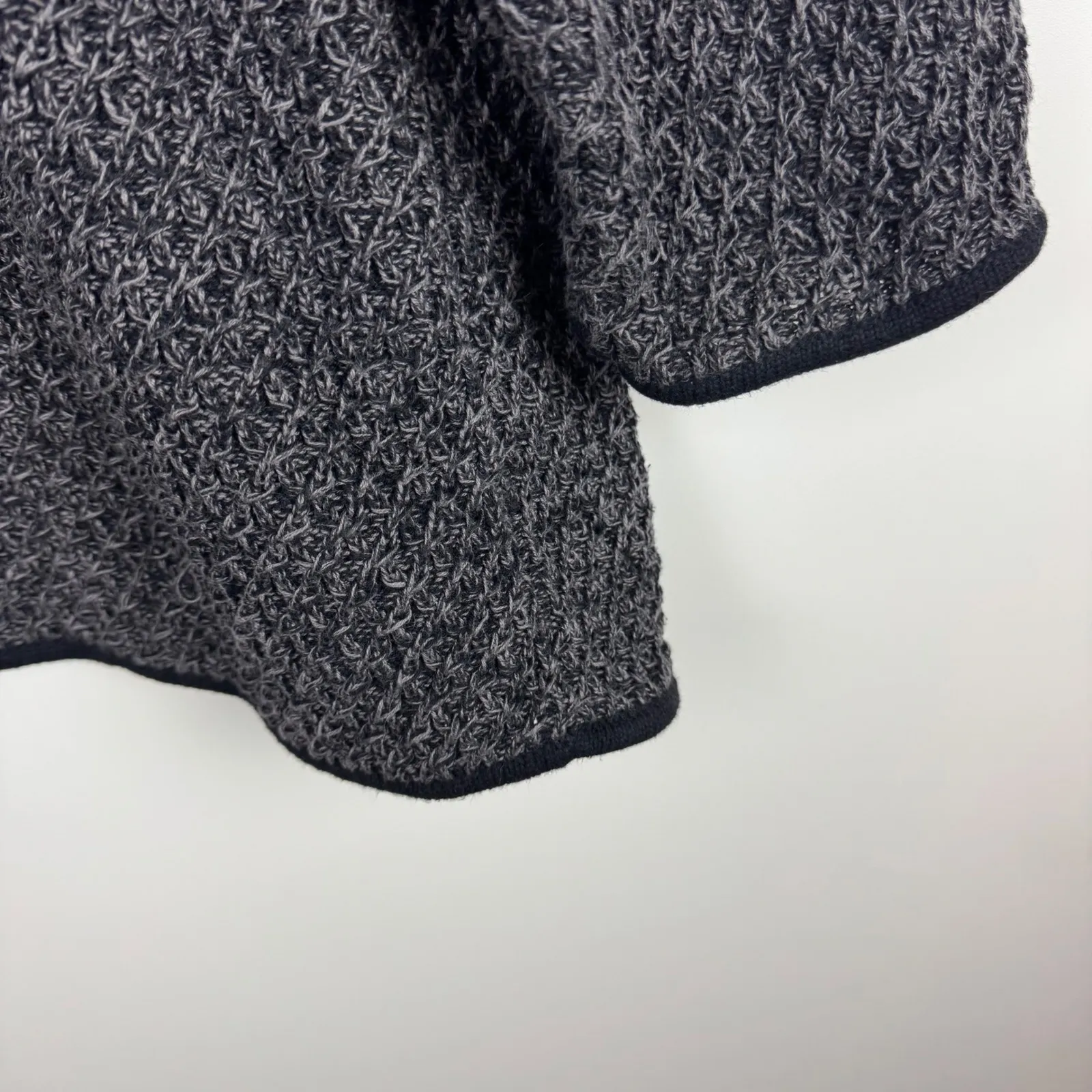 Talbots Womens Button Front Cardigan Sz MP‎ Grey Knit Sweater Fisherman Comfort - Image 3