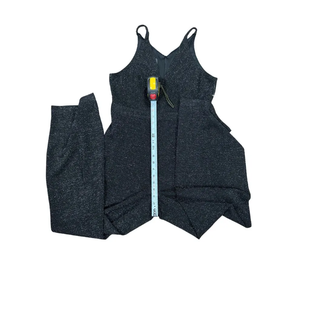 NWOT Donna Morgan Womens Jumpsuit Size 12 Black Sparkly V-Neck Sleeveless - Image 5