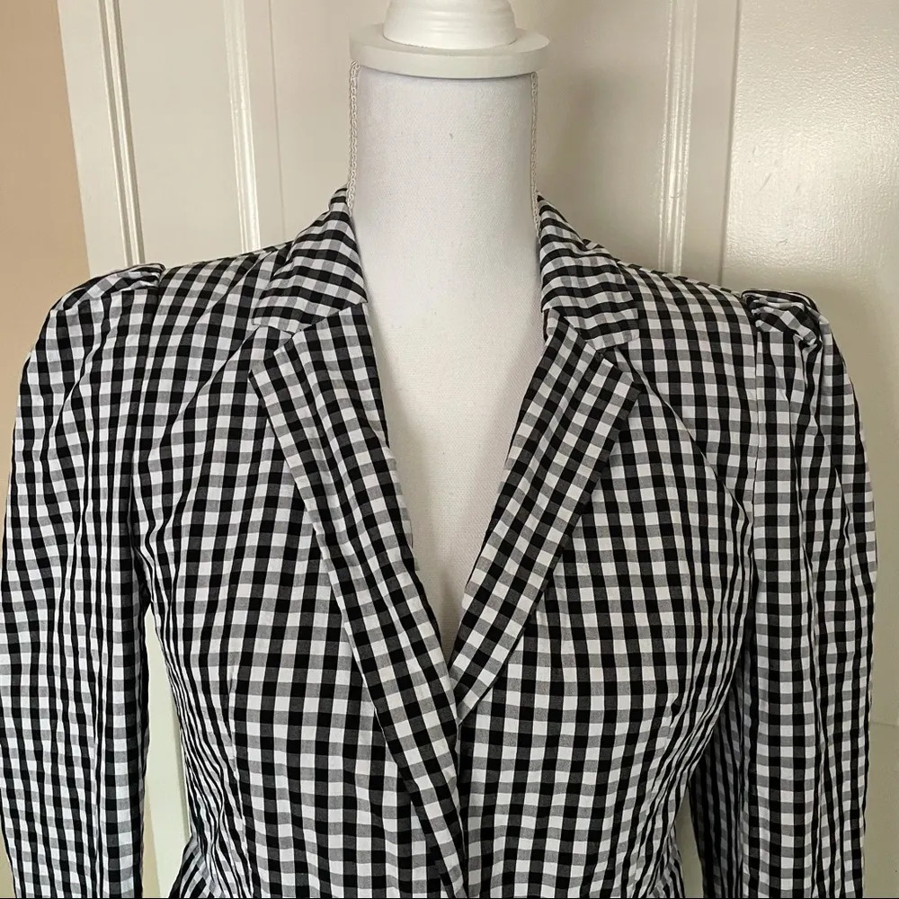 Who What Wear Black and White Gingham Blazer - Image 8