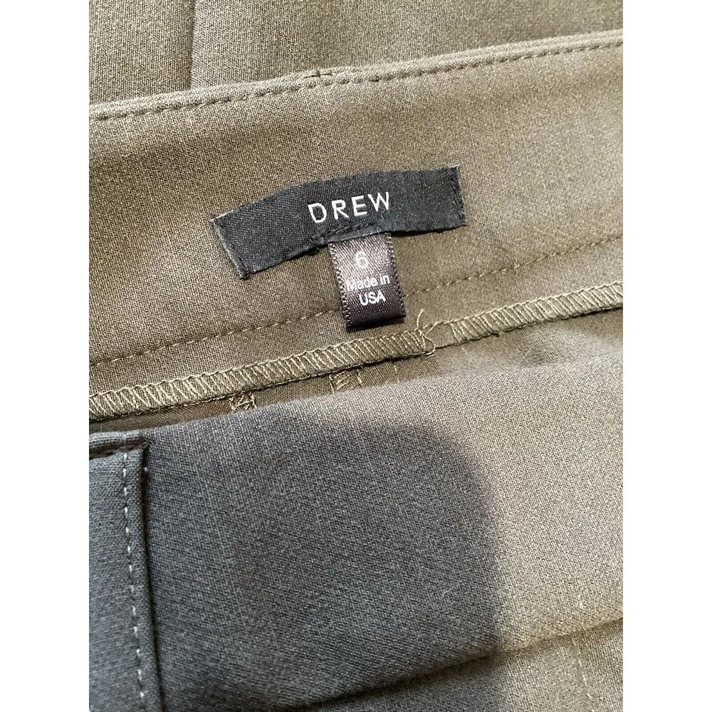 Drew Dark Green Pleated High Rise Straight Leg Trousers 6 - Image 4