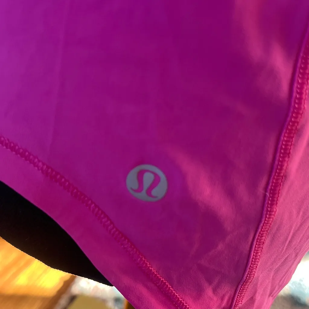 Lululemon Athletica Vibrant Pink Tank Top with mesh accents.  Size 6 - Image 4