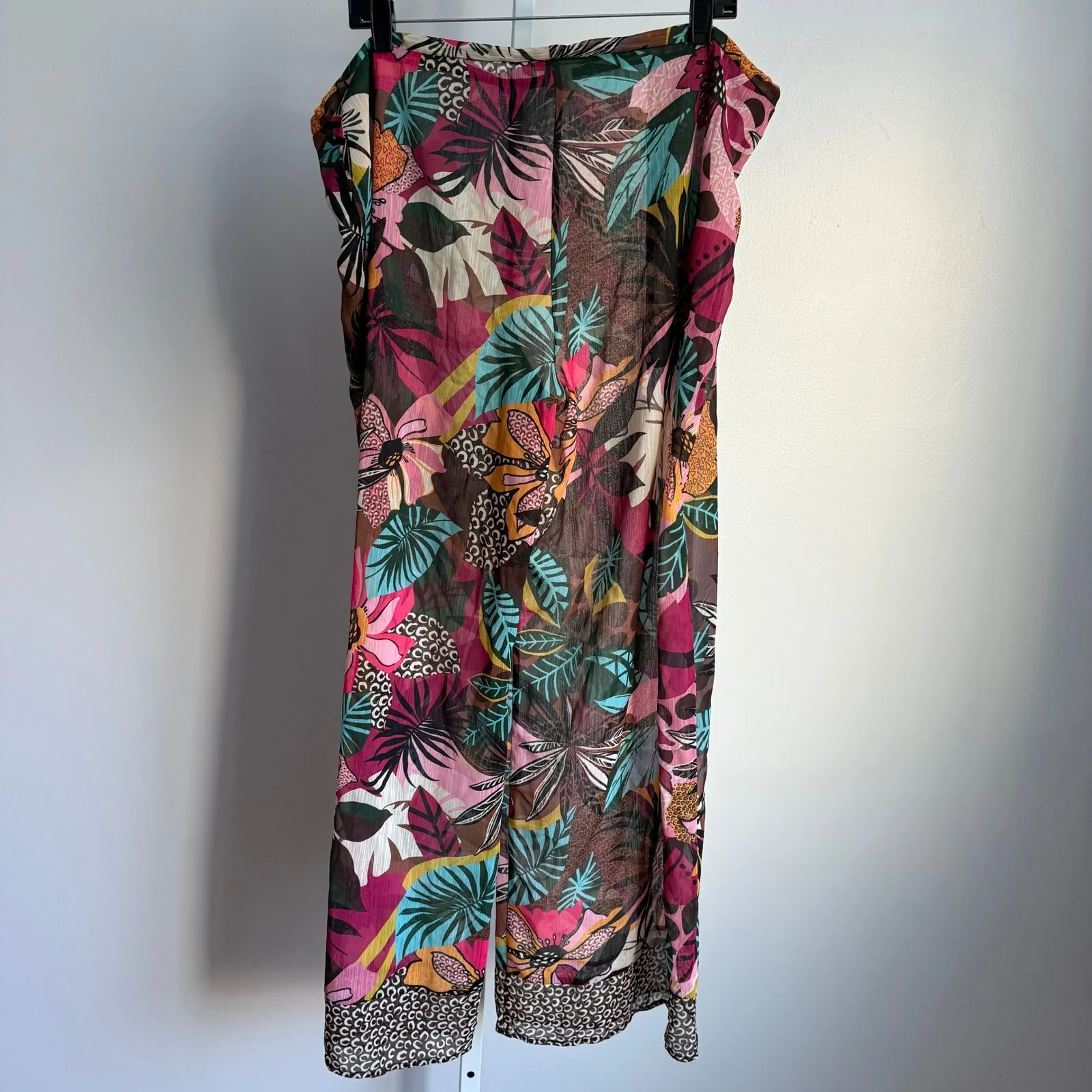 Bleu Rod Beattie Floral drawstring tropical floral sheer wide pants Size S - Image 7