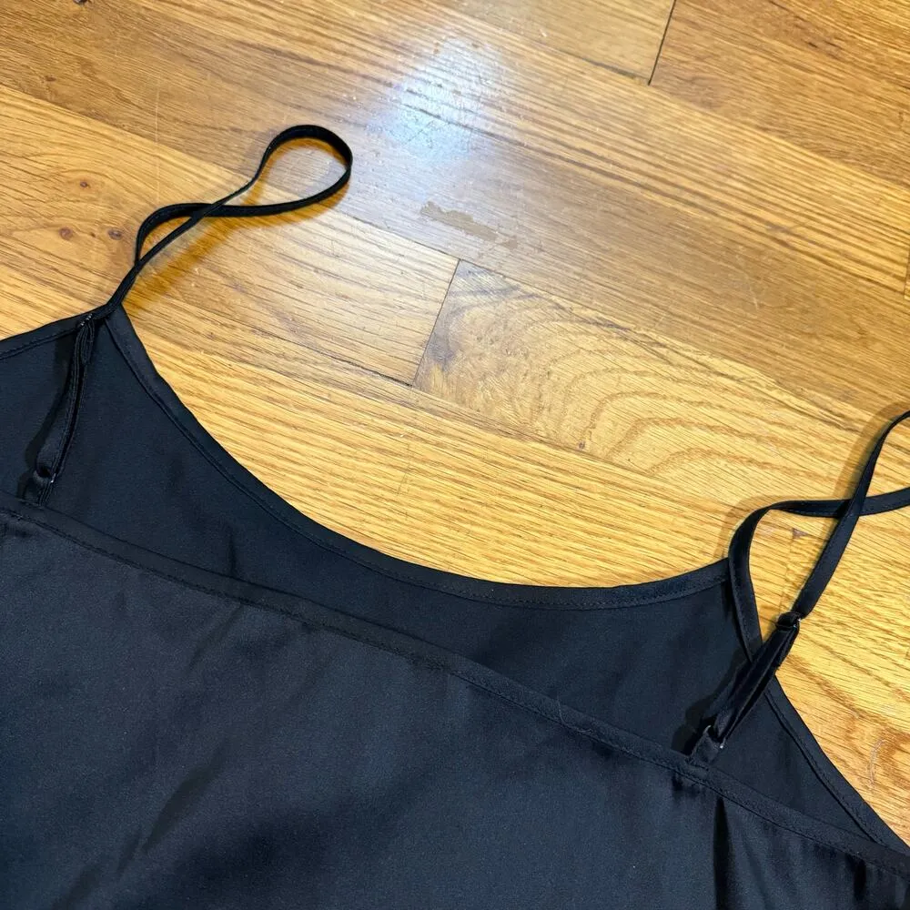 Theory Womens P Black Slip Spaghetti Strap Silky Basic Tank Top Shirt - Image 6