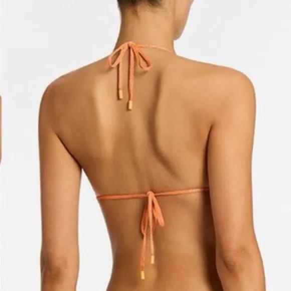 Triangl Fyra Glitter Orange Bikini Top Size M - Image 2