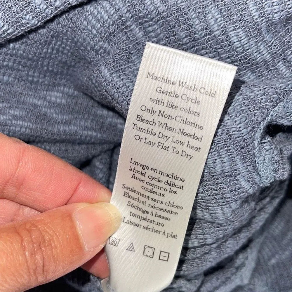 Anthropologie Left Of Center crewneck tie knot long‎ sleeve shirt, blue size XS - Image 7