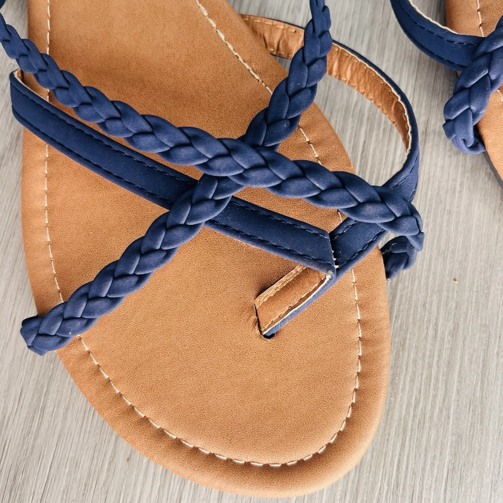 NWT ETC Navy Blue Strap Flip Flop Sandals Size 11 - Image 2