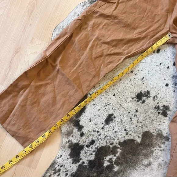 REFORMATION Brown Justin 100% Linen Trouser‎ Pant Size 8 - Image 5