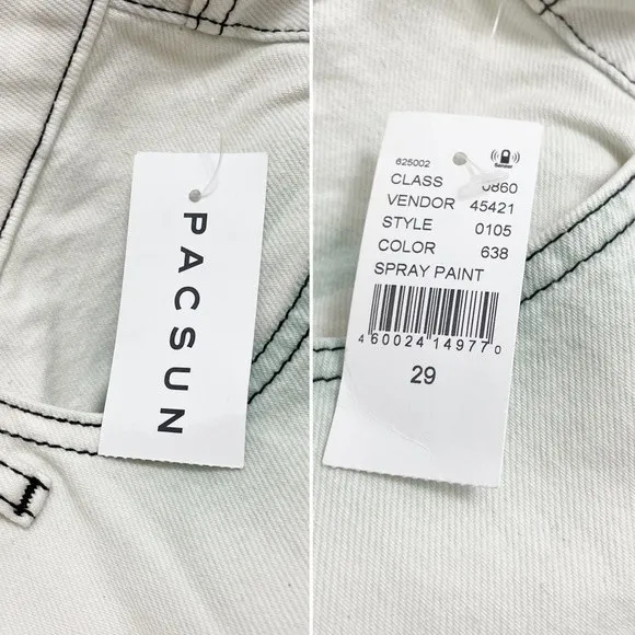 NWT PacSun Eco White & Green Mom Jeans Relaxed Fit Tapered Denim Size 29 | 8 NEW - Image 11