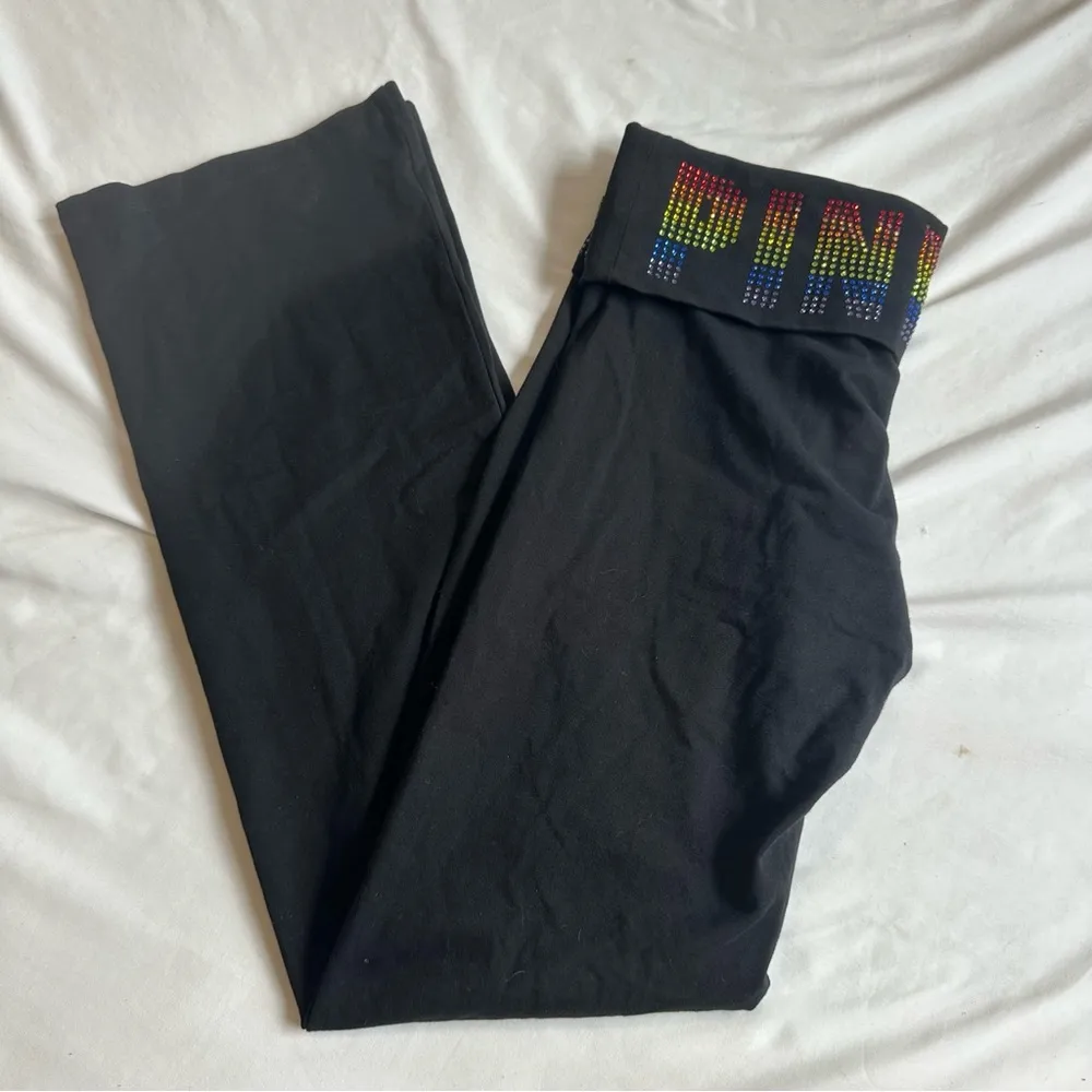 Y2K Victoria's Secret Bling foldover Waist Flare Yoga Pants - Image 4