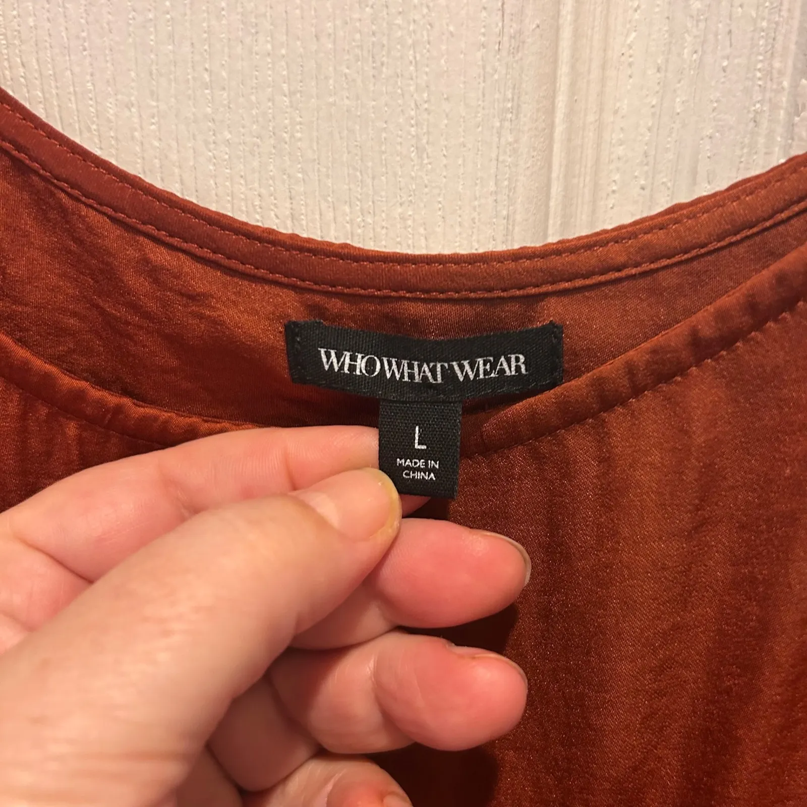 WHOWHATWEAR‎ Womens Rust Orange Tiered Ruffle Spaghetti Strap Tank Top Size L - Image 3