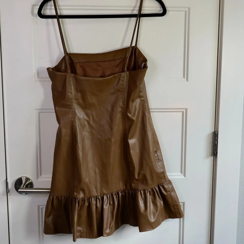 ZARA FAUX LEATHER DRESS SIZE MEDIUM - Image 7