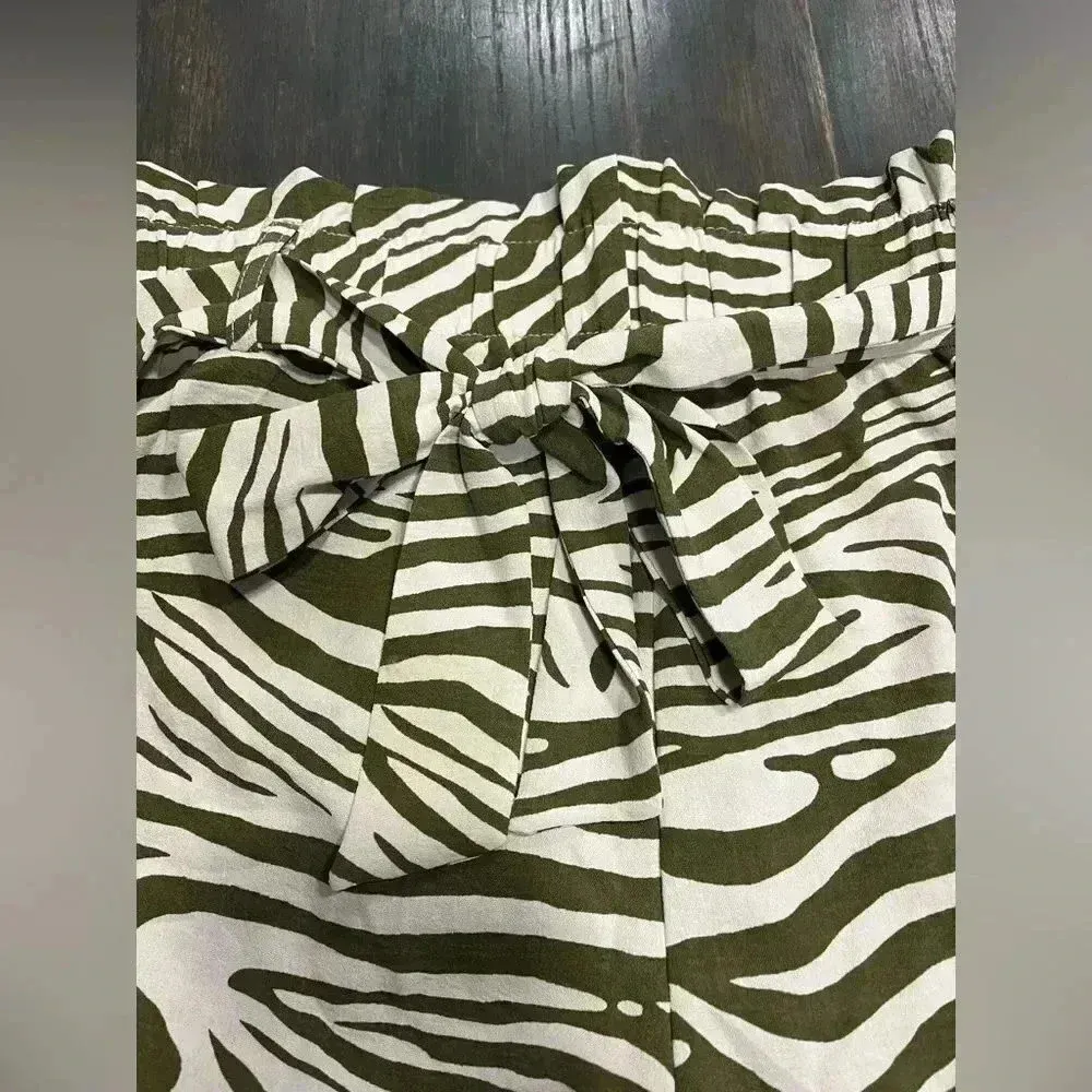 Stylish Zebra Print High-Waisted Shorts‎ with Tie Belt Summer Fashion F27 - Image 4