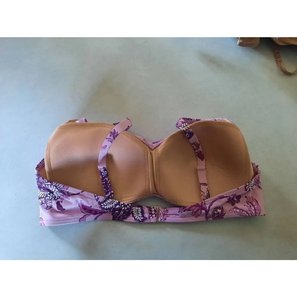 Lands End Size 14 Purple Paisley Bikini Swim Top - Image 2