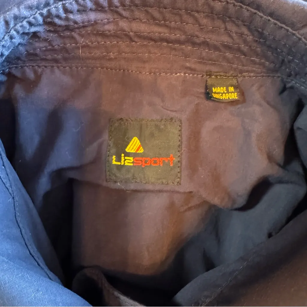 Vintage Lizsport Navy Blue Double Breasted Coat Silver Crest Buttons Small S - Image 7