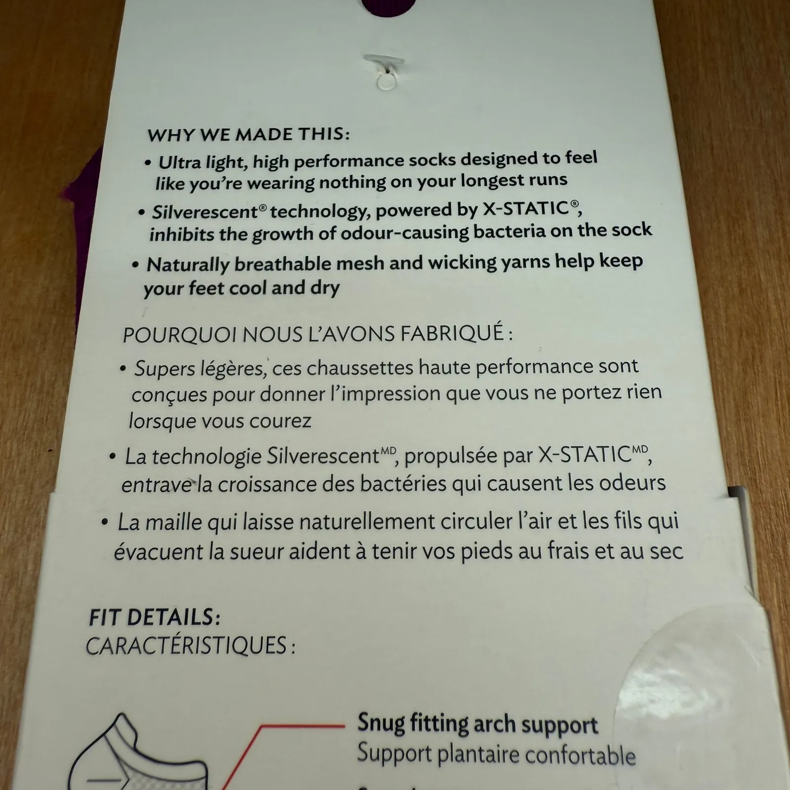 Lululemon Run Course Light Speed Socks M/L‎ Purple Anti Stink No Cushion - Image 4