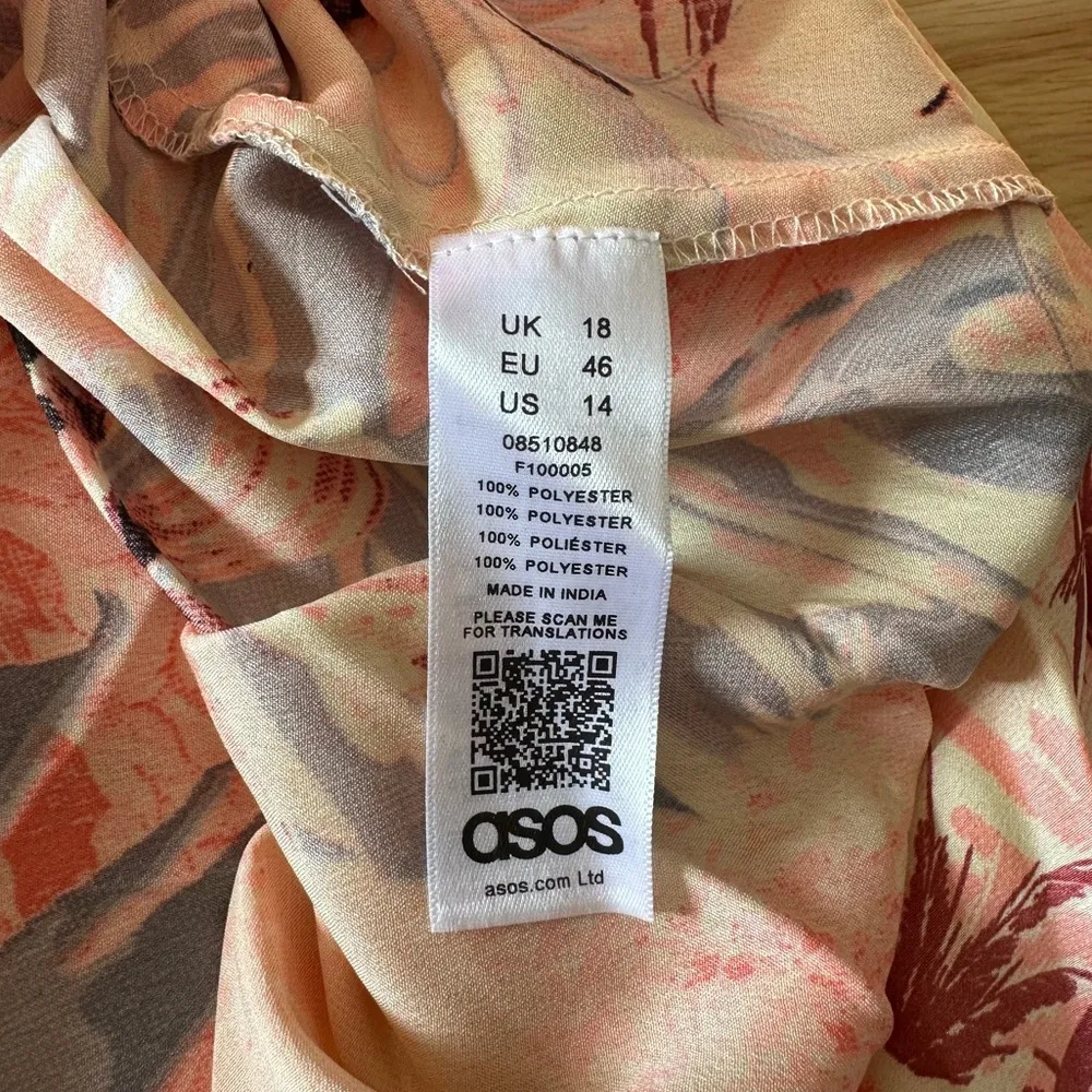 ASOS Satin Pleated Midi Skirt in Tropical Floral size 14 NWT - Image 11