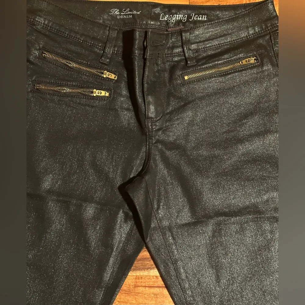 The Limited Denim Shinny Metallic Coated Legging Jean - Image 2