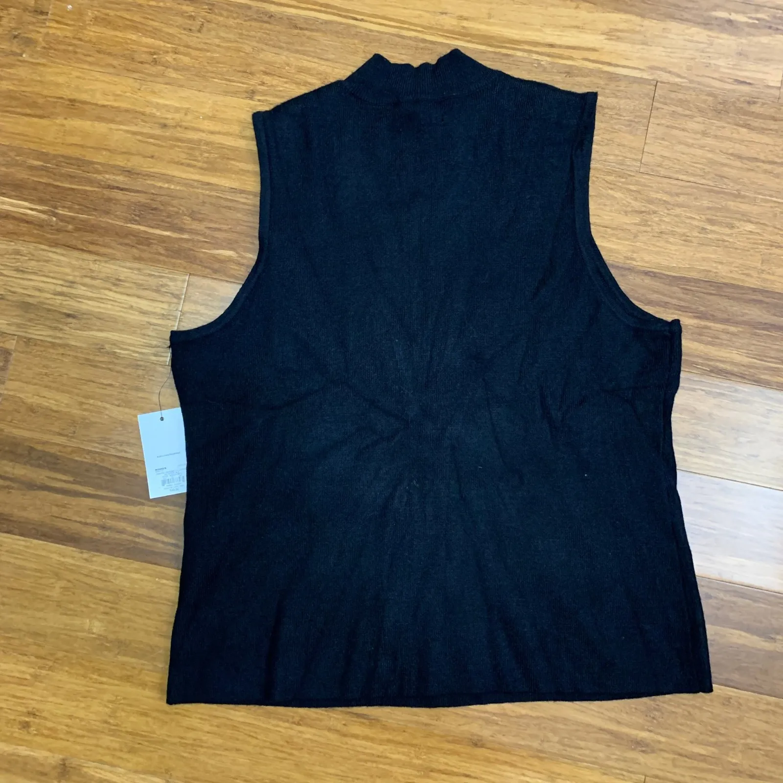 Nine West Womens Mock Neck Ribbed Sleeveless Tank Top Plus‎ Size 0X Black NWT - Image 3