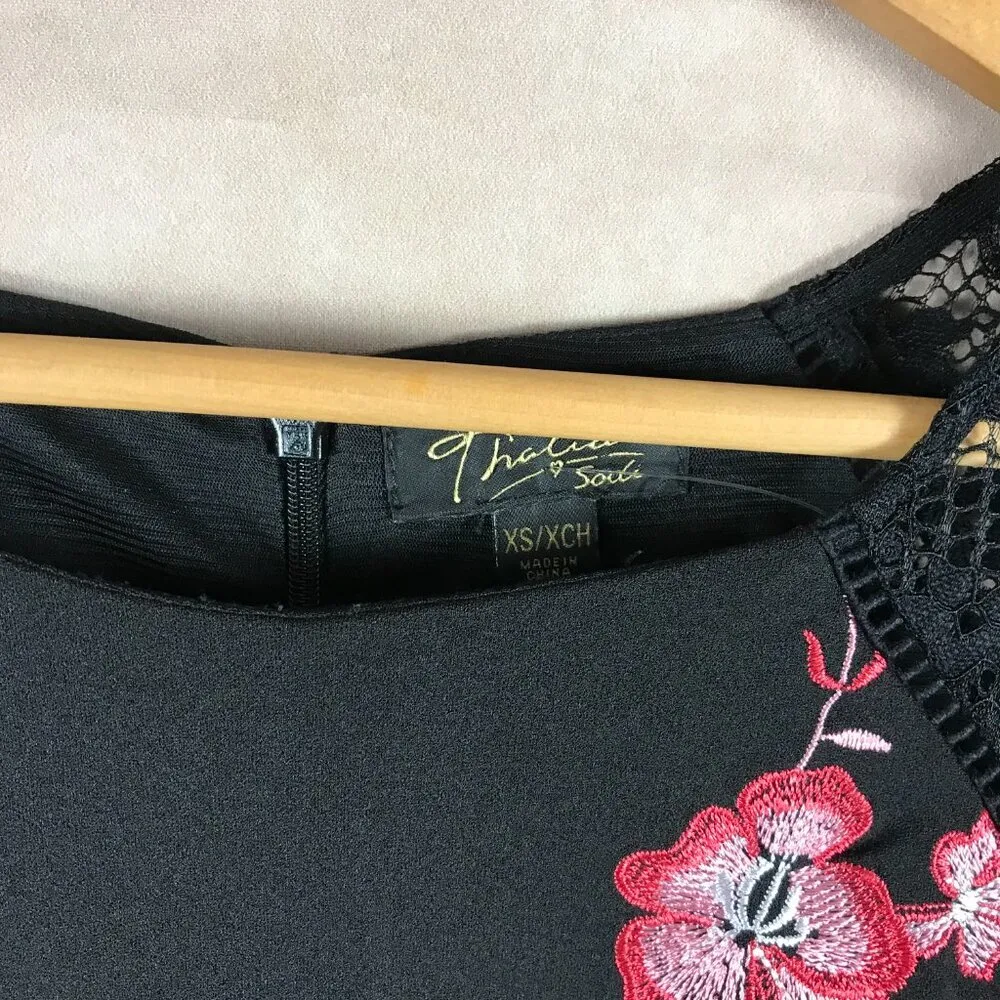 THALIA SODI Floral Lace Sleeve Sheath Midi Dress XS - Image 11