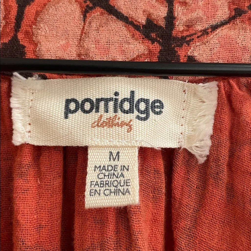 ANTHROPOLOGIE Porridge Elisabeth Peasant Blouse Tassel Boho Abstract Size M - Image 11