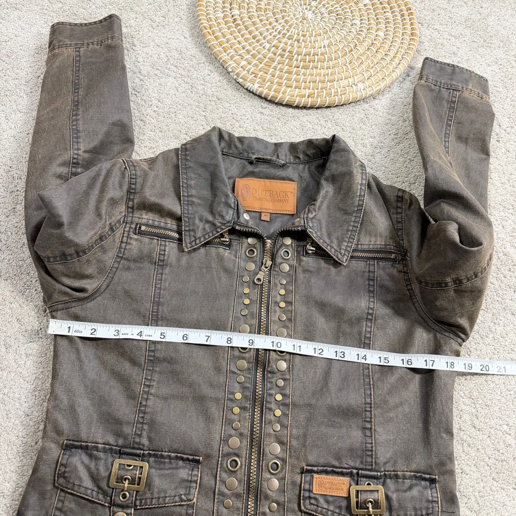 Outback Trading Company Women’s The Original Bush Calgary Moto Jacket in Brown S - Image 12