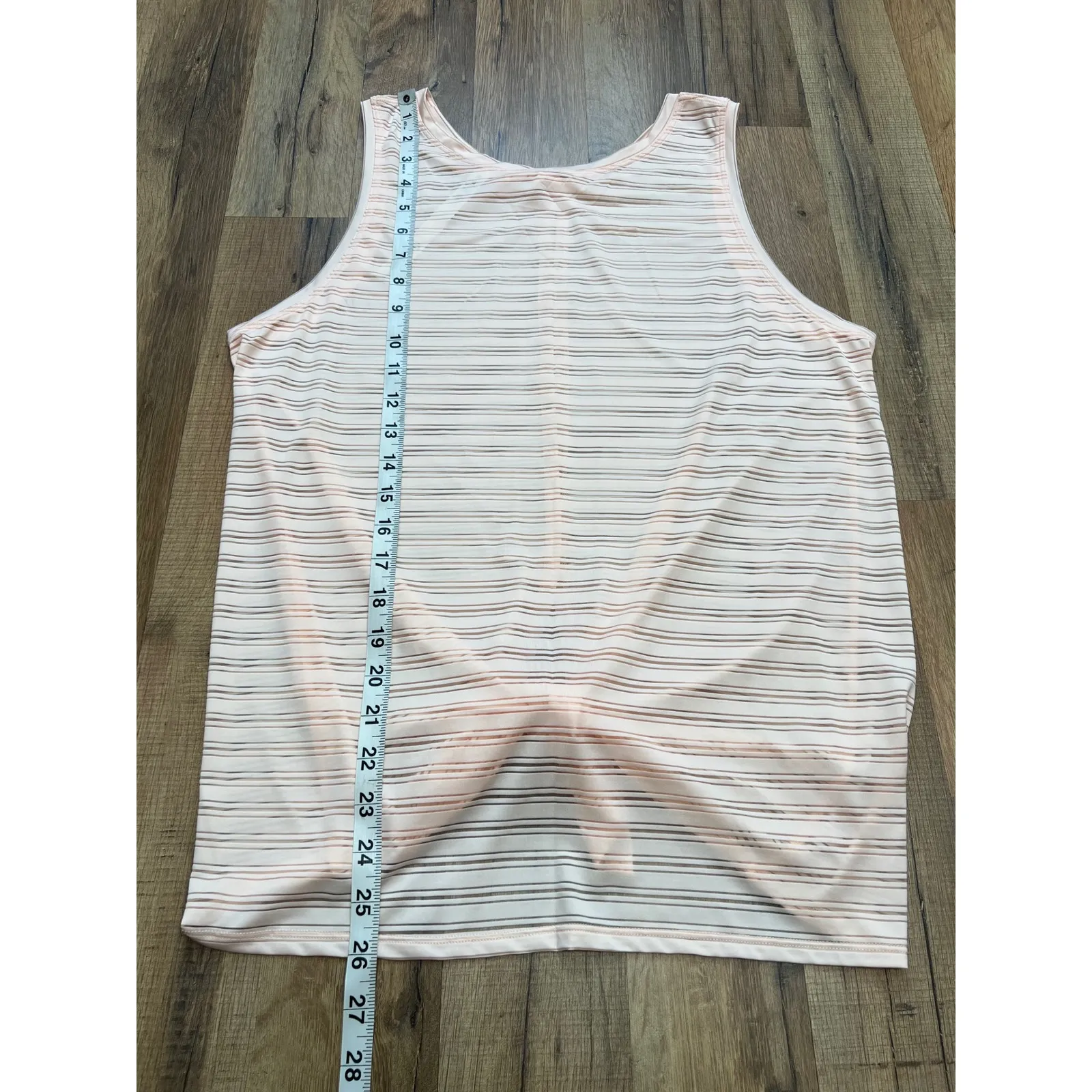 Lululemon Peach‎ Stripe Open Back Tie Tank Top Size 10 - Image 6