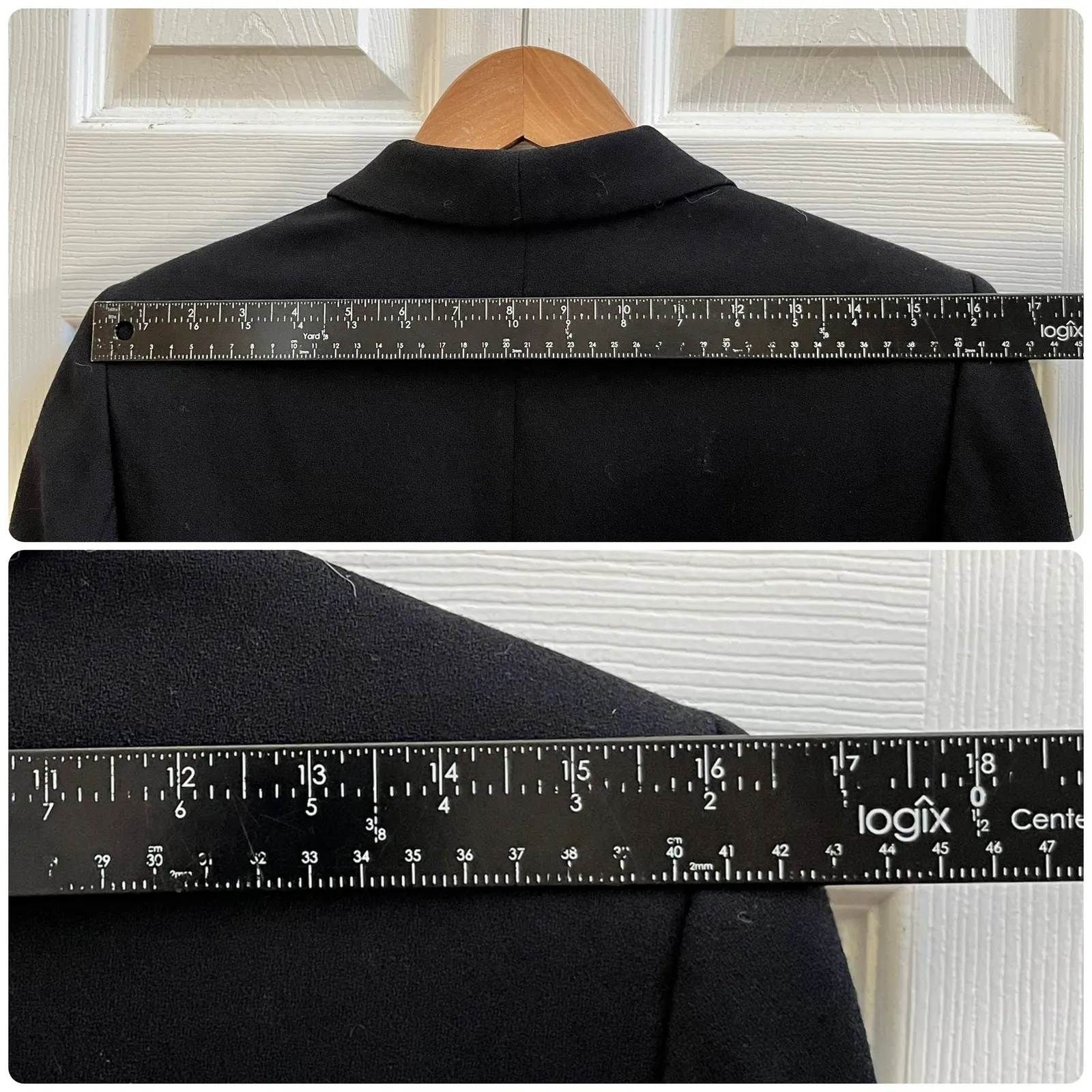 Vintage Pendleton Black Virgin Wool Shoulder Pads Boxy Crop Blazer Size 6 USA - Image 10