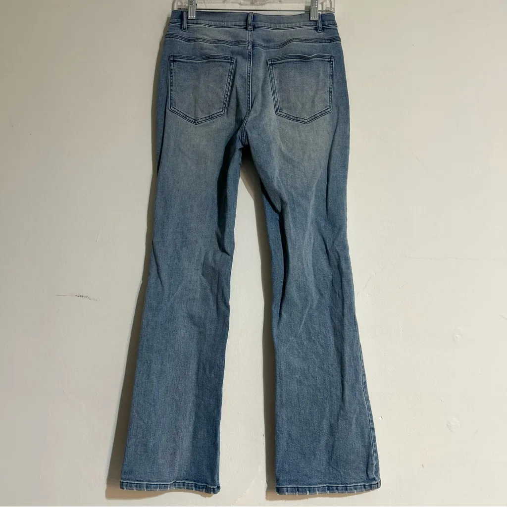 J. McLaughlin Clearwater Flare Seamed Jeans Light Wash Size 4 - Image 9