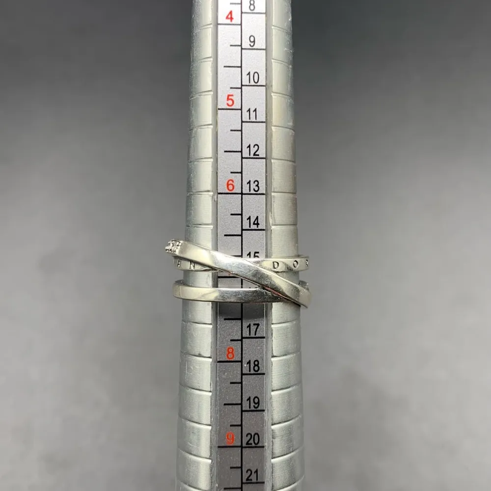 Crossover Pavé Triple Band Ring Sterling Silver Size 7.25 - Image 6