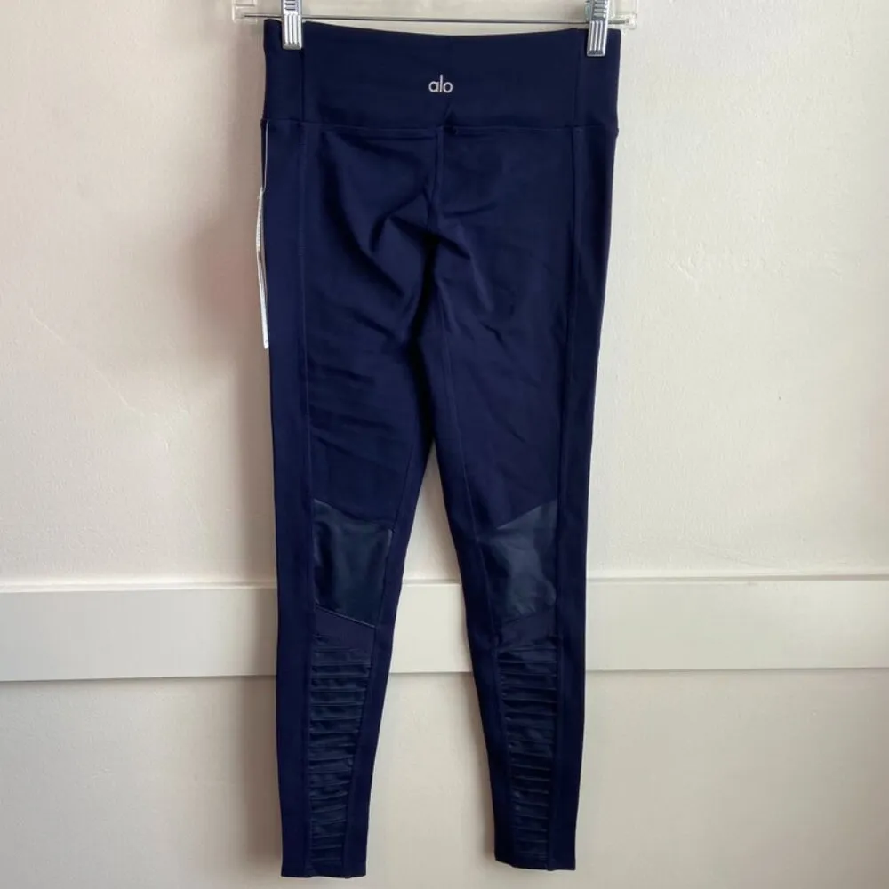 NWT Alo Yoga Rich Navy Major Moto Leggings - Image 4