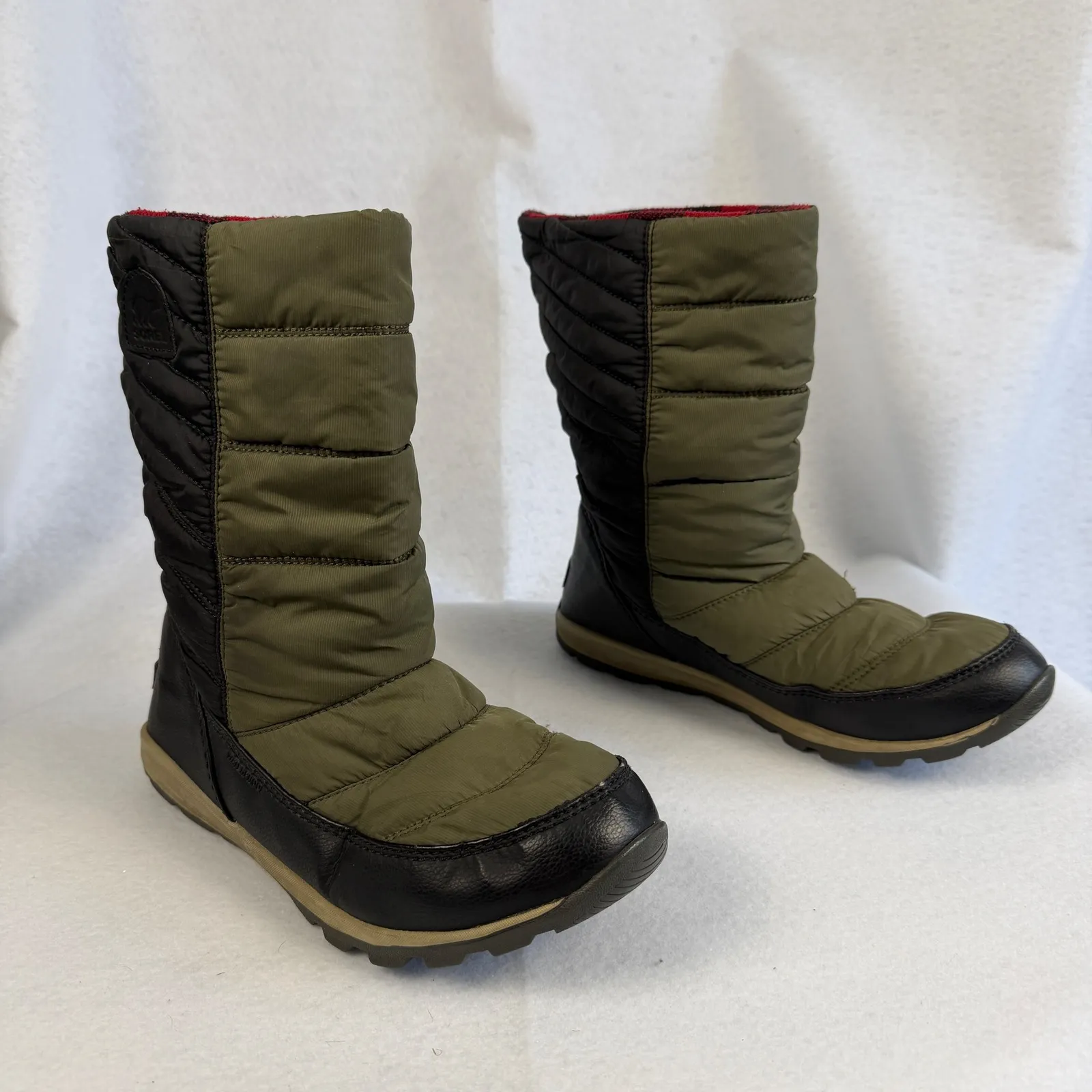 Sorel Puffy Winter Snow Boots Olive Black Women's 9.5 Waterproof Lightweight - Image 5