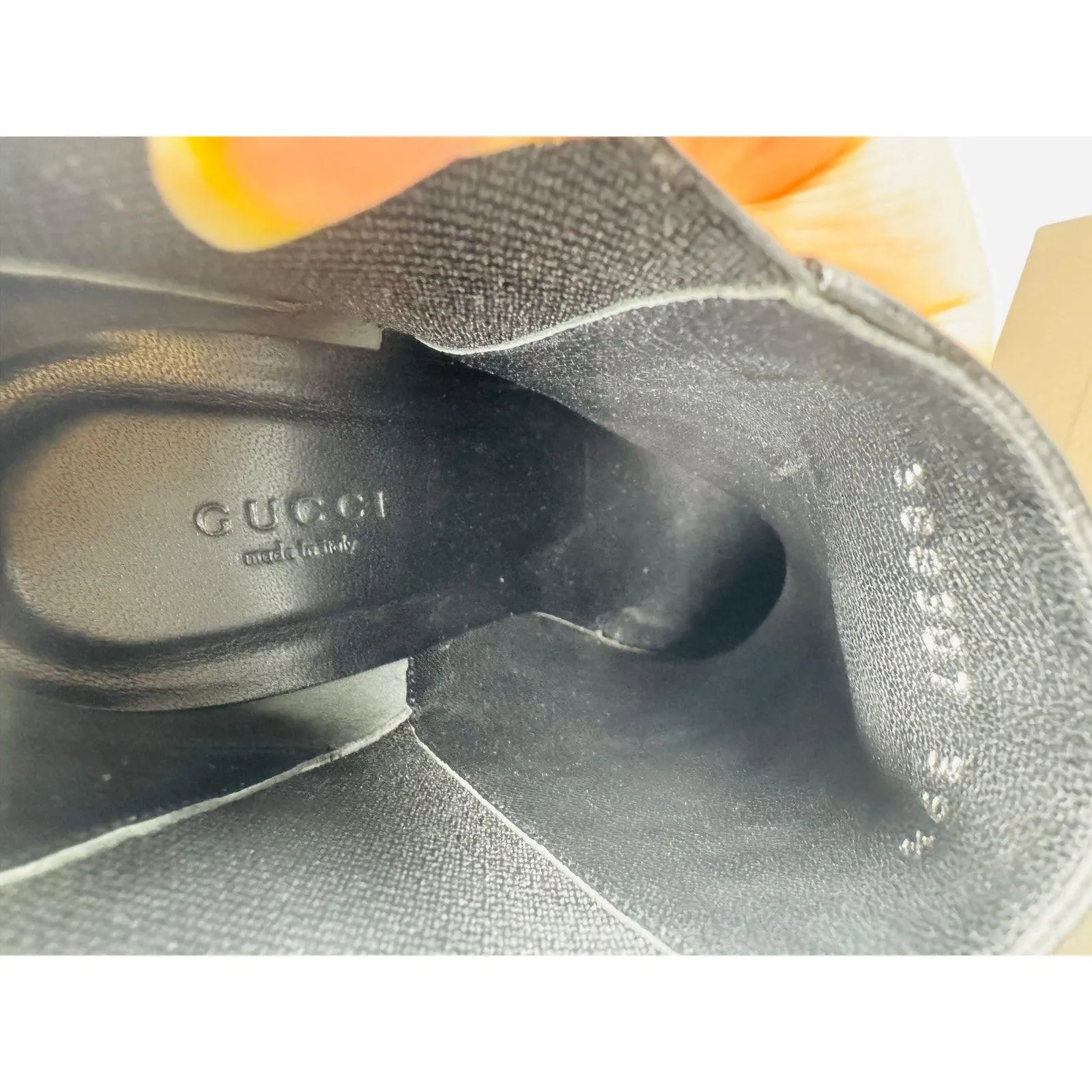 Gucci Black Leather And Roccia Python Pointed Toe Ankle stiletto Boots EU 39.5 - Image 4