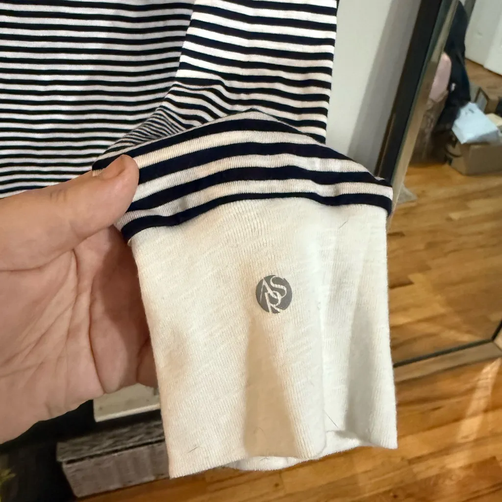 AS Revival Navy Striped Long Sleeve Tee size large Black - Image 6