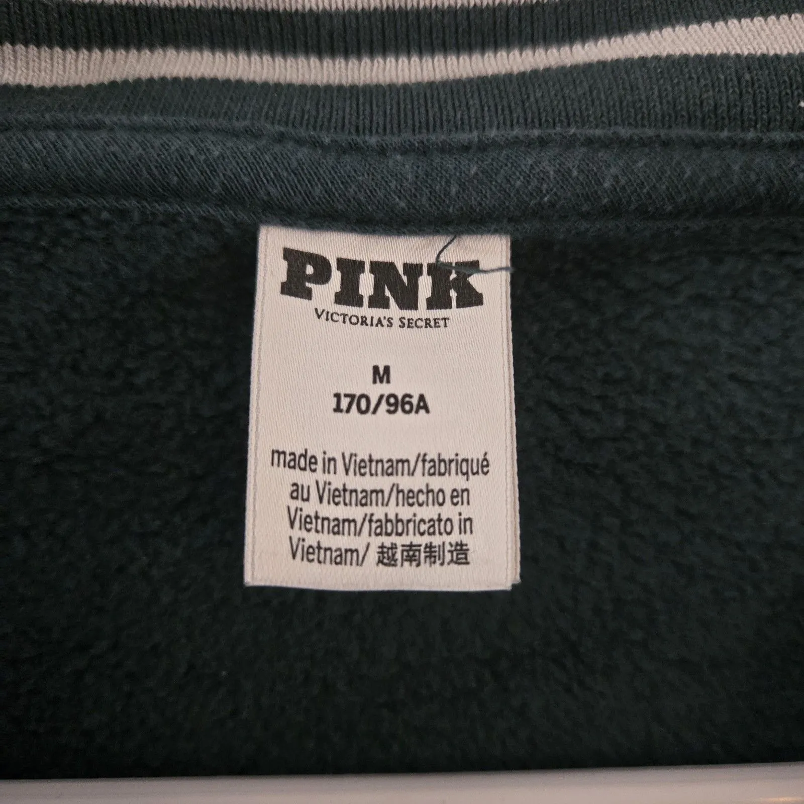 PINK Victoria's Secret Sweatsuit Jogger set Y2K Medium Green Sweatshirt & Pants - Image 4