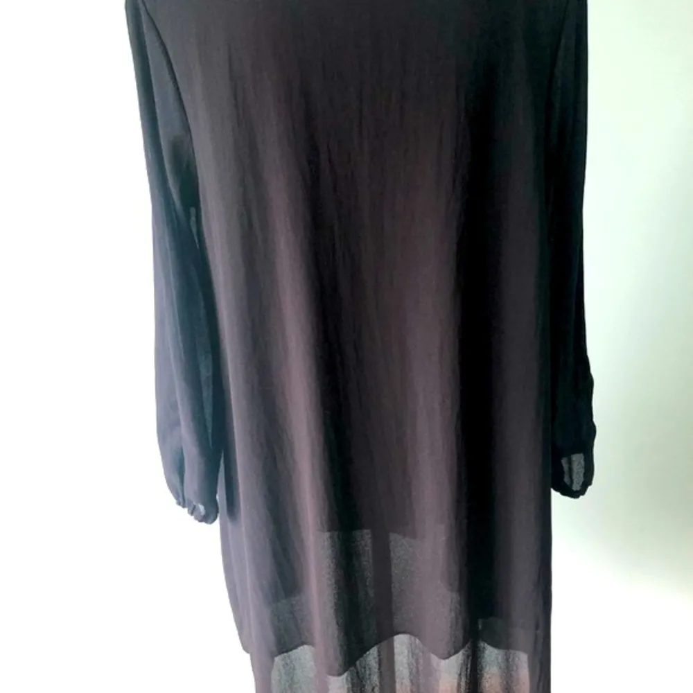 Ailaduo Black dress with shear sleeves Size L - Image 33