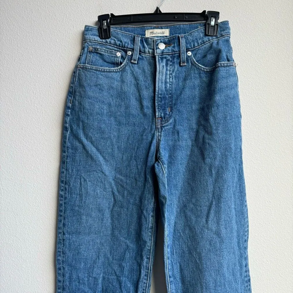 Madewell The Perfect Vintage Straight Jean in Earlwood Wash Solid Blue Size 26 - Image 3