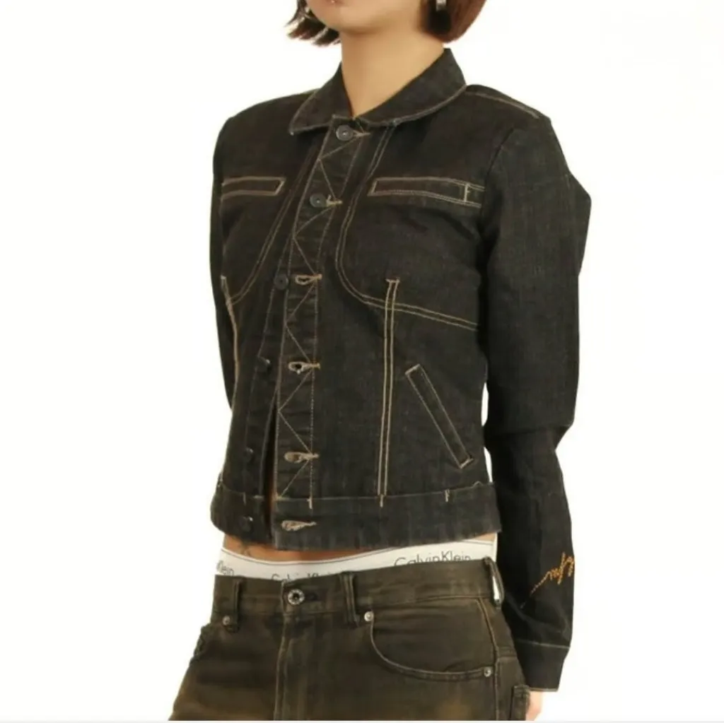 Marithé + François Girbaud Jillbo Architectural Denim Jacket Y2K Large F374 - Image 4