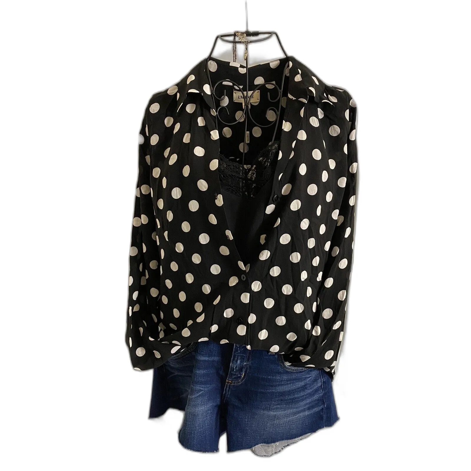 L’AGENCE‎ Womens Ryland High Rise Frayed Denim Shorts Size 25 - Image 5