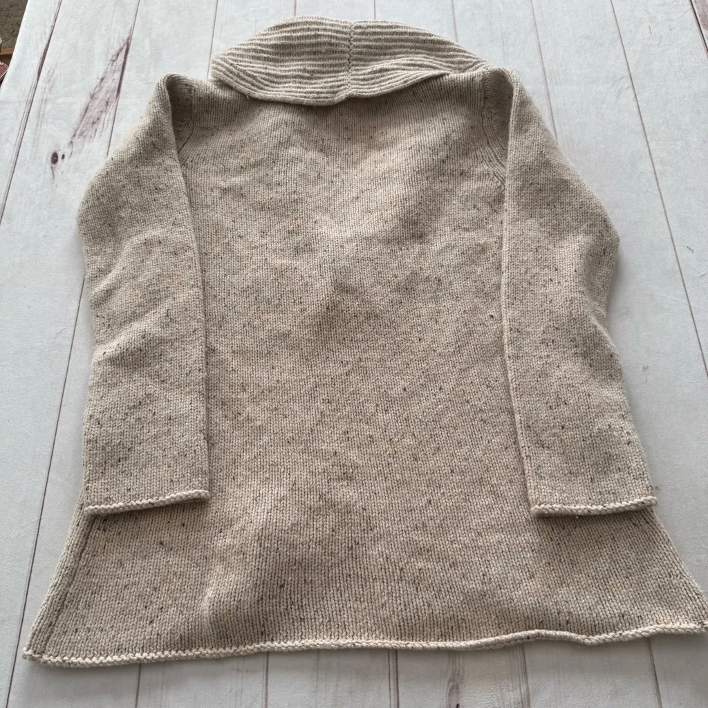 Soft Surroundings Sweater Cardigan Wool Cashmere blend Women’s S Oatmeal Shawl - Image 2