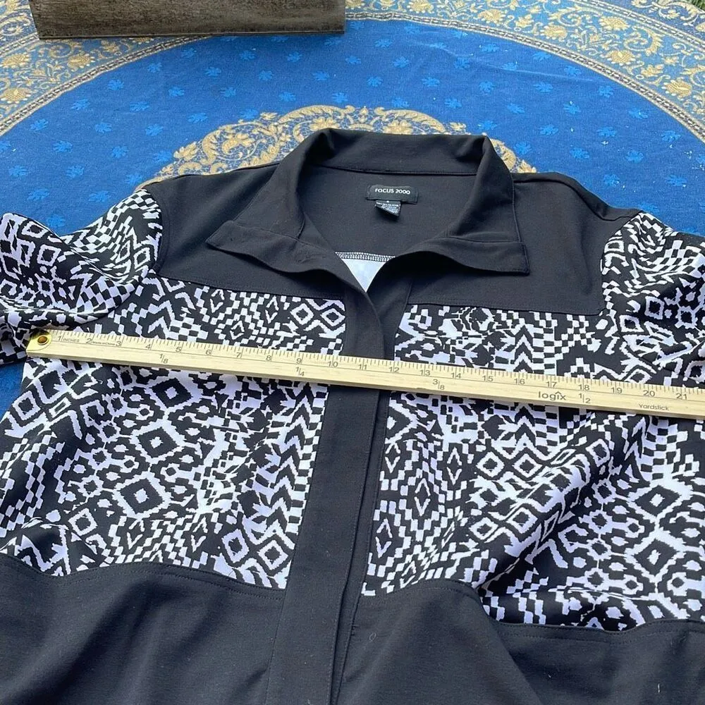 Focus 2000 size 16 over sized blazer jacket Black - Image 3