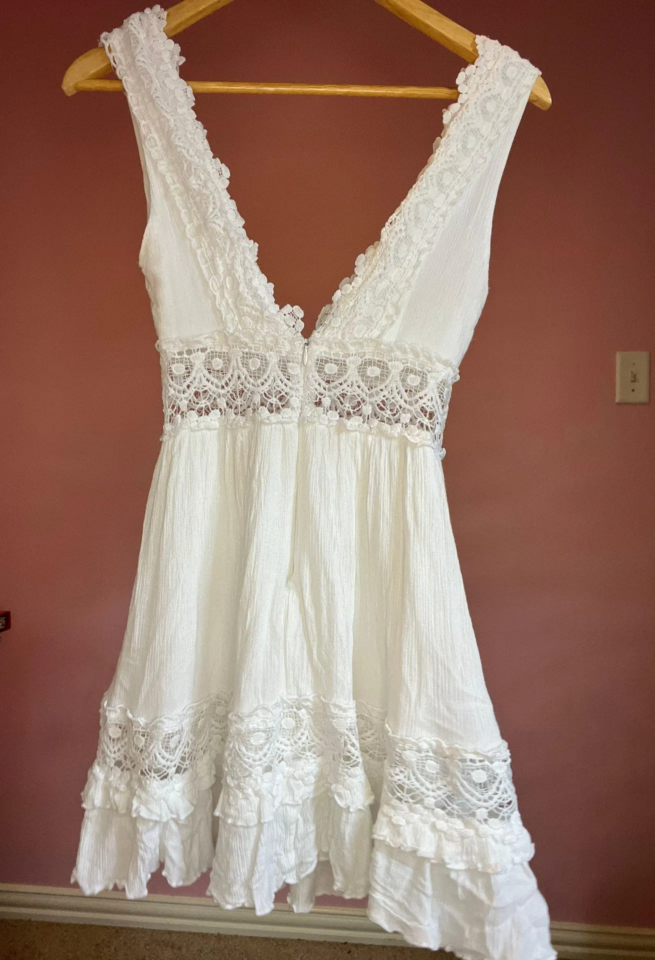 Showpo White Flowy Mini Dress - Image 4