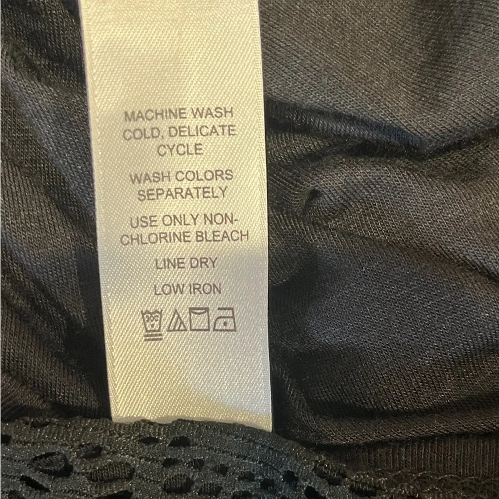 Swimsuits for All Black Lace Accent Trim Short Sleeve Beach Cover Up Pool 14/16 Size undefined - Image 9