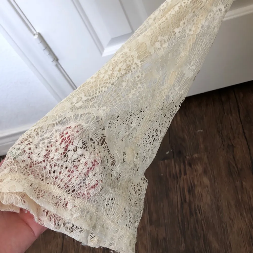 Altar’d State Cream Lace Bell Sleeve Blouse - Image 3